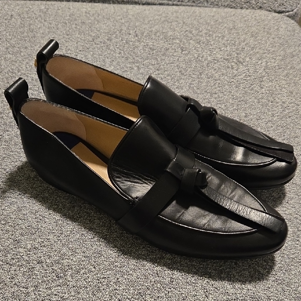 Stuart Weitzman Black Leather Loafers